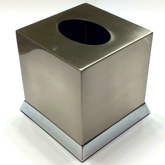 Brushed Nickel / Chrome Tissue Box Cover - Picture 1 of 2